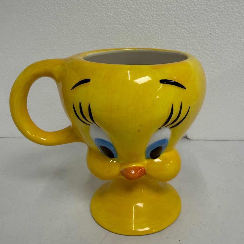 Looney Tunes Mug Yellow Tweety Bird Sculpted Ceramic Houston Harvest 2000